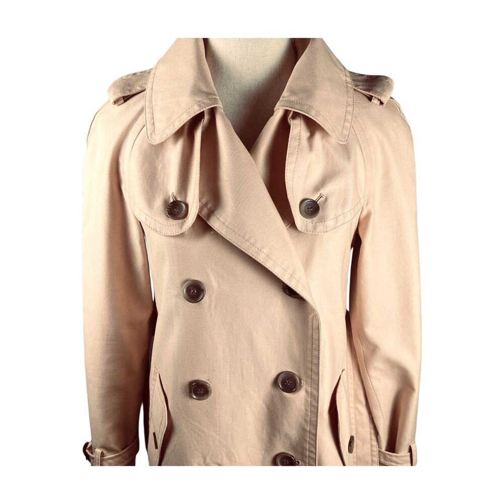 Coach Quartz Pink Double Breasted Belted Trench Coat Size 4 - Picture 2 of 16